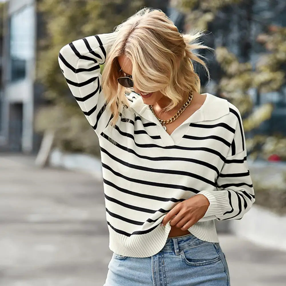Lässiges langärmeliges Poloshirt - Veronika
