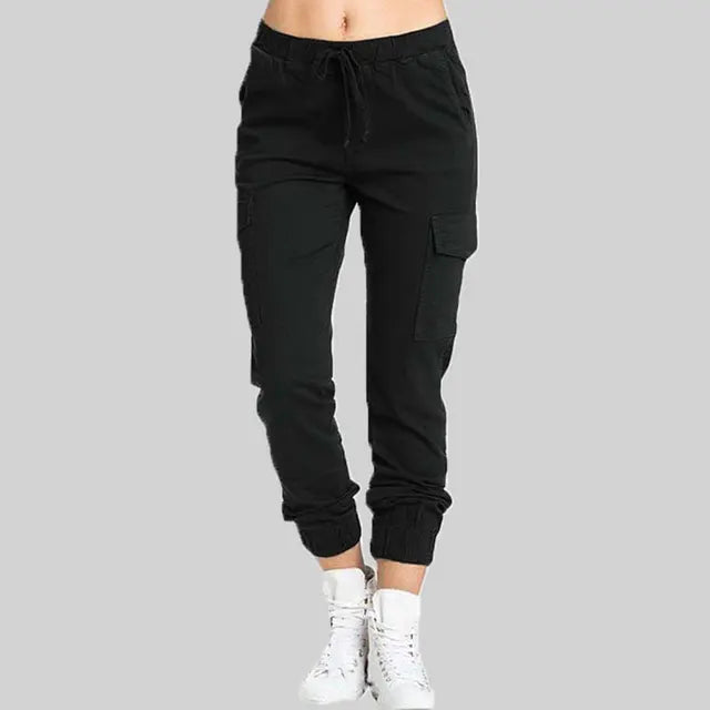 Lena - Schwarze Cargo-Jogginghose