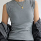 Schwarzes Ripp-Tanktop - Jana