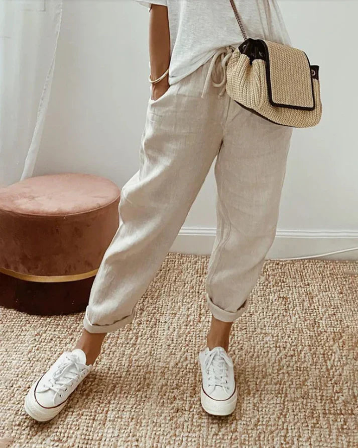 Anna – schlichte hose aus baumwollleinen