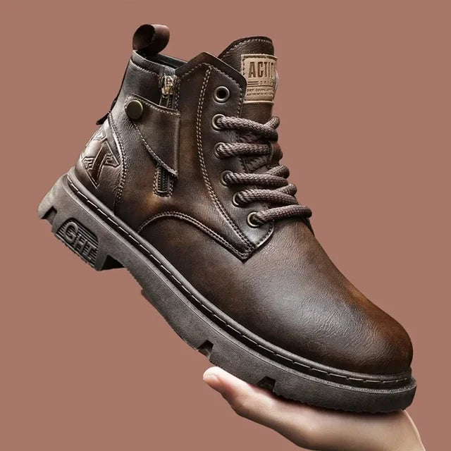 Roshio | biker-stiefel aus leder für männer