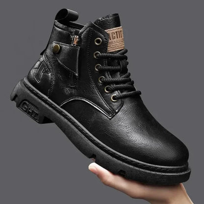 Roshio | biker-stiefel aus leder für männer