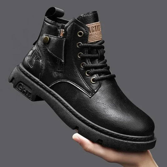 Roshio | biker-stiefel aus leder für männer