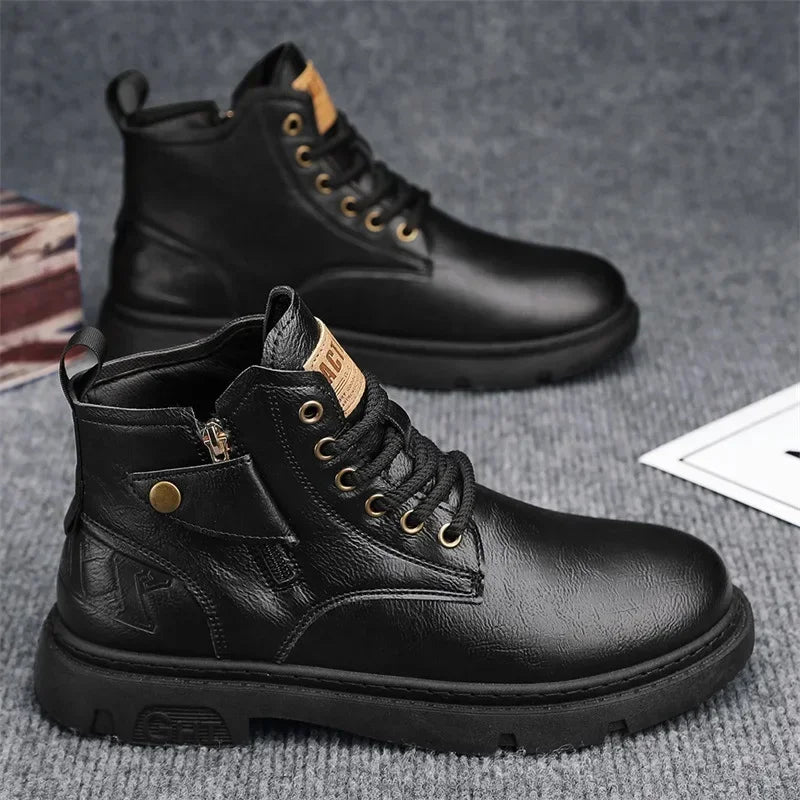 Roshio | biker-stiefel aus leder für männer