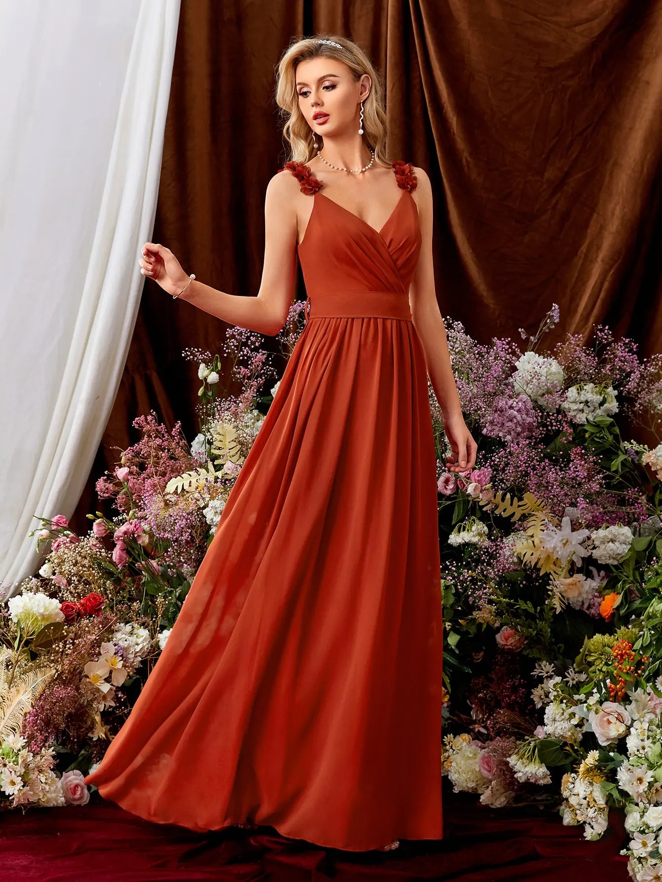 Amelie - Rostrotes Abendkleid