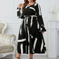 Mia - Modernes Midikleid in Schwarz-Weiß