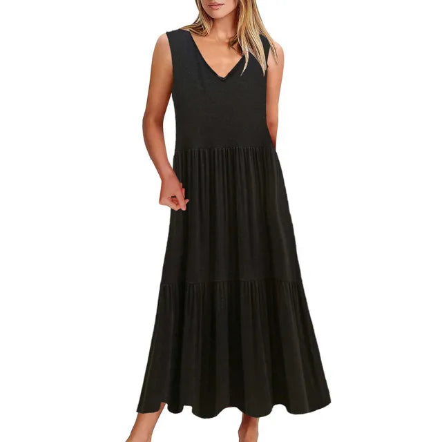 Luisa - Elegantes Schwarzes Maxikleid