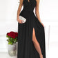 Clarisse - Einseitig geschultert Sexy Hochtailliert Geschlitztes Elegantes Kleid