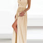 Clarisse - Einseitig geschultert Sexy Hochtailliert Geschlitztes Elegantes Kleid