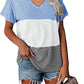 Mia - Maritime Streifen V-Ausschnitt T-Shirt