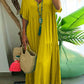 Gertrude - Langes Swingkleid mit V-Ausschnitt