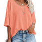 Damen V-Ausschnitt T-Shirt mit Spitzenbesatz