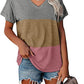 Mia - Maritime Streifen V-Ausschnitt T-Shirt