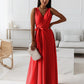 Gretchen - Damen einfarbig V-Ausschnitt Langes Kleid