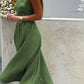 Isla - Grünes Maxi Leinenkleid