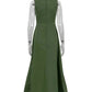 Isla - Grünes Maxi Leinenkleid