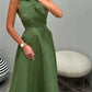 Isla - Grünes Maxi Leinenkleid