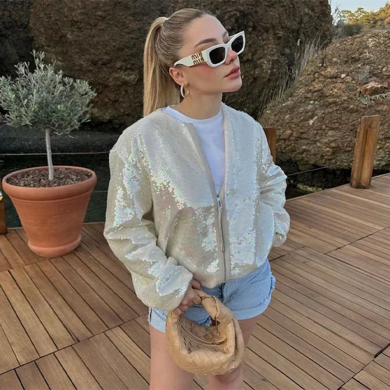Despoina | glänzende high steet jacke