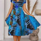 Marlene - Abstraktes Aquarellkleid in Blau