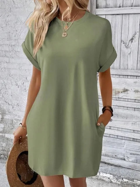 Emilia - Leuchtend Pinkes T-Shirt-Kleid