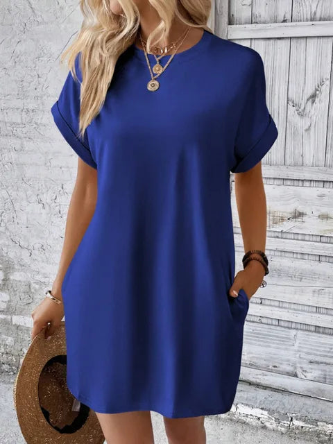 Emilia - Leuchtend Pinkes T-Shirt-Kleid