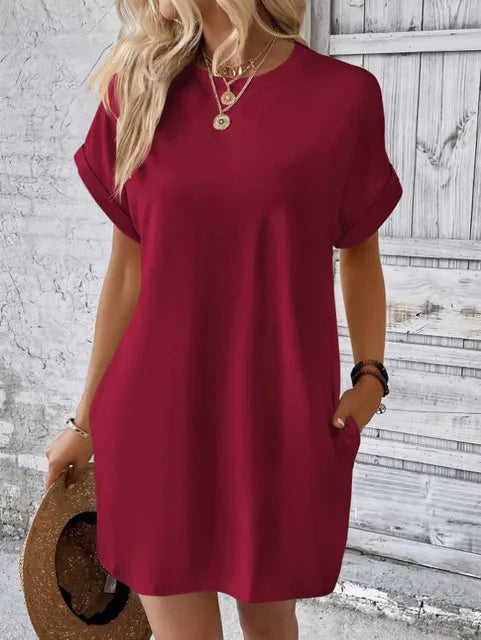 Emilia - Leuchtend Pinkes T-Shirt-Kleid