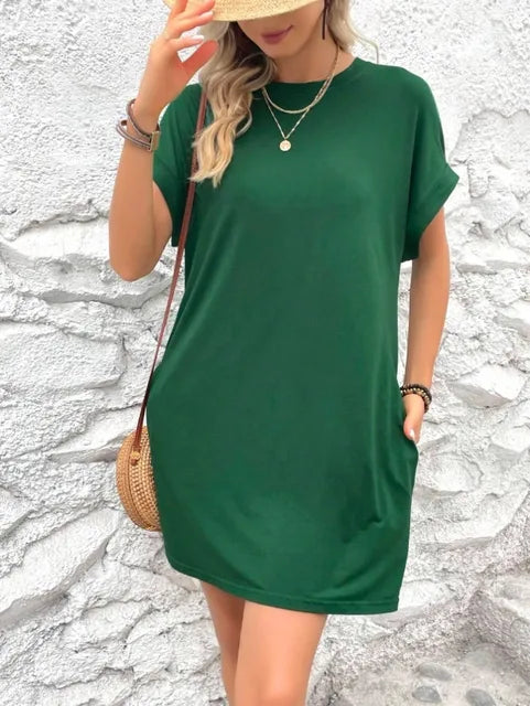 Emilia - Leuchtend Pinkes T-Shirt-Kleid