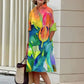 Jandy - Elegantes Kleid mit zerknittertem Blumenmuster
