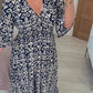 Joelina - Bohème-Kleid mit V-Ausschnitt und geraffter Taille
