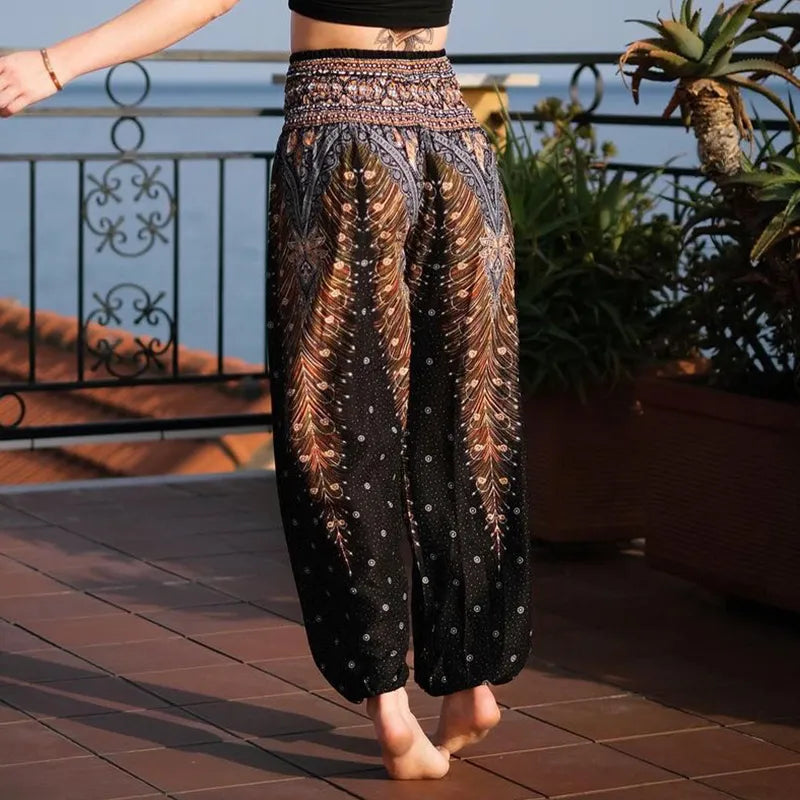 Schwarze Boho-Chic Hosen - Lena