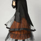 Corine - Langärmeliges Patchwork-Kleid mit Rundhalsausschnitt