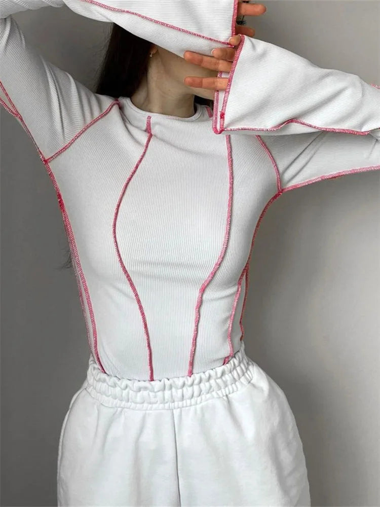 Geripptes Strahlen-Top - Roxanne