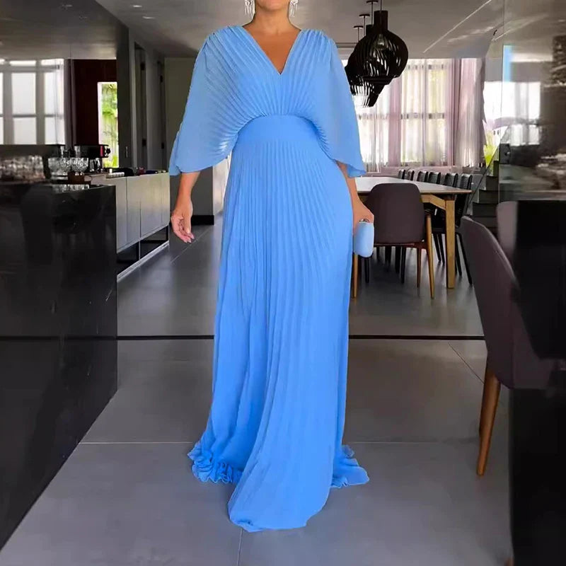 Camilla - Schwebendes Rippenkleid mit V-Ausschnitt