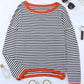 Gestreifter Pullover mit Kontrastbündchen