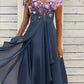 Adrienne - Damen Chiffon Partykleid