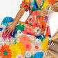 Anna - Kleid mit Puffärmeln und Blumendruck