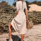 Frühjahr/Sommer-Kleid mit V-Ausschnitt aus Baumwolle - Annelies