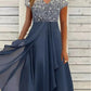 Adrienne - Damen Chiffon Partykleid