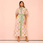 Emily - Vintage bedrucktes Kleid mit kurzen Ärmeln