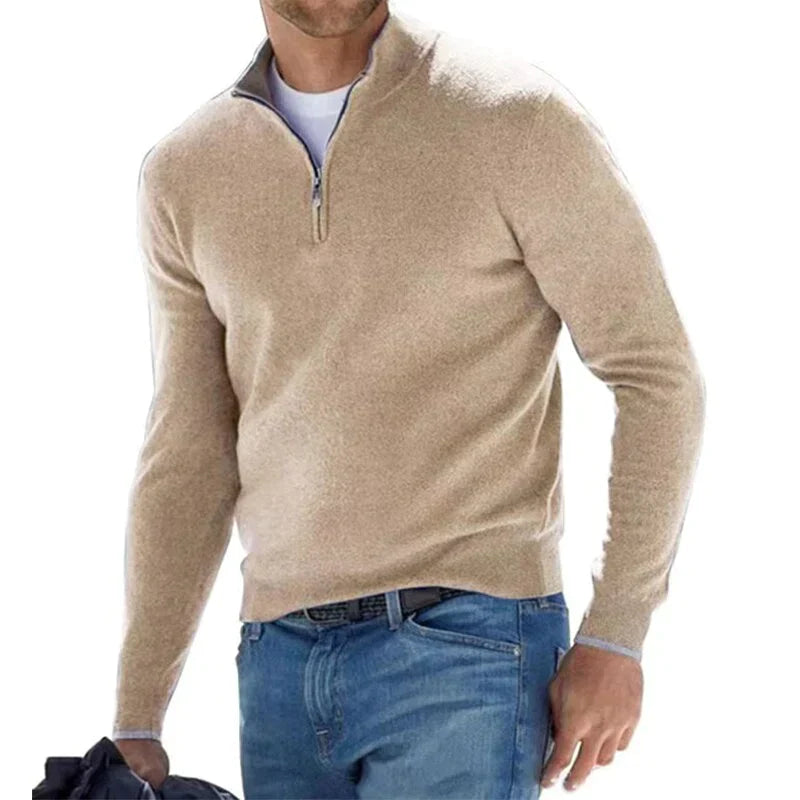 Tom polo - stylischer zipper-pullover für herren