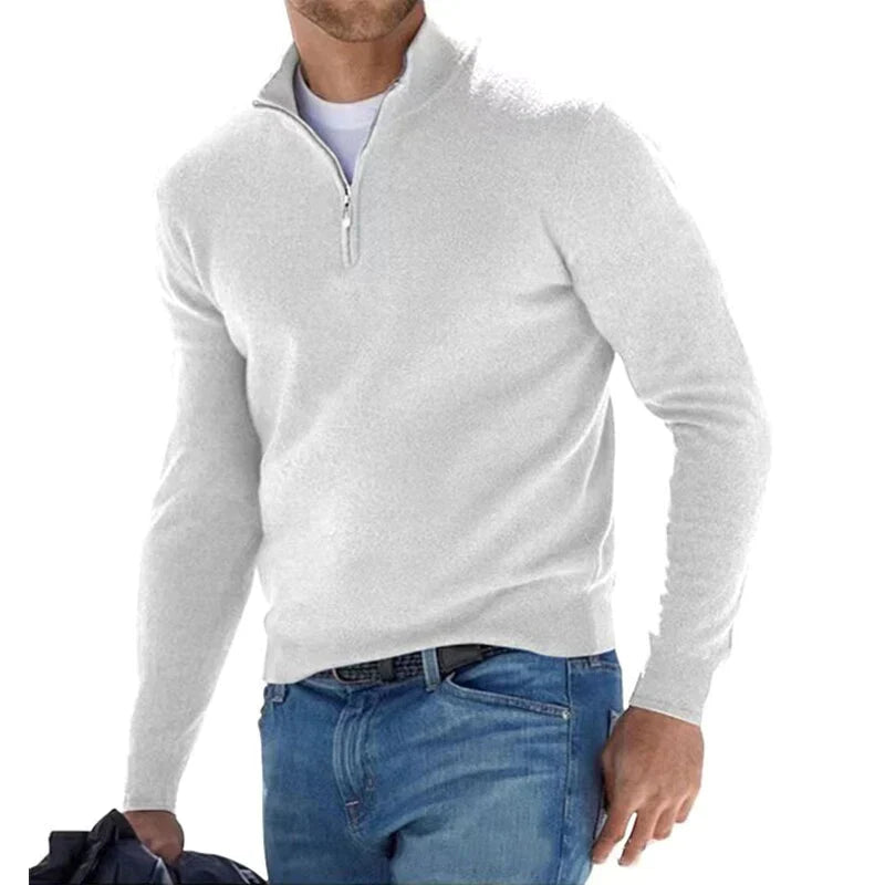 Tom polo - stylischer zipper-pullover für herren