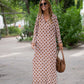 Laura | Elegantes Kleid mit braunem Muster