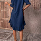 Marina - Marineblaues Sommerkleid mit Rüschen