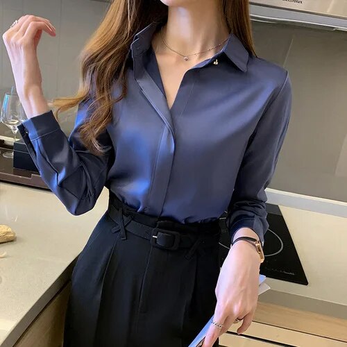 Satin Damenbluse - Aniek