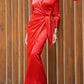 Regal™ | Büro Revers V-Ausschnitt Maxikleid