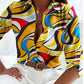 Herbstliche Print Shirts | Modische Bluse mit langen Ärmeln und Knopfleiste