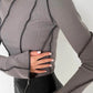 Geripptes Strahlen-Top - Roxanne