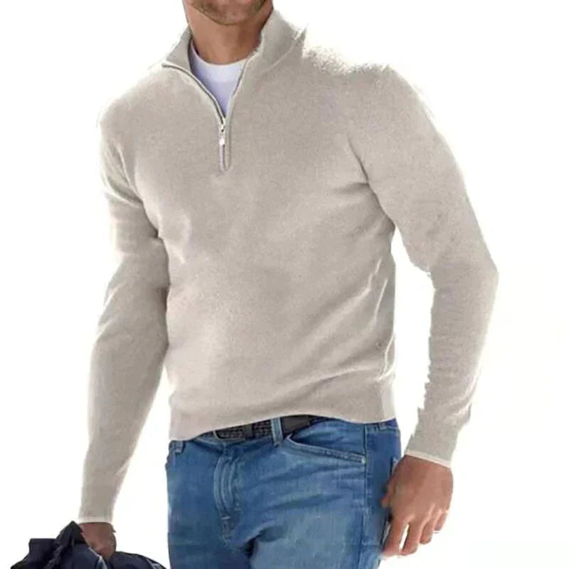 Tom polo - stylischer zipper-pullover für herren