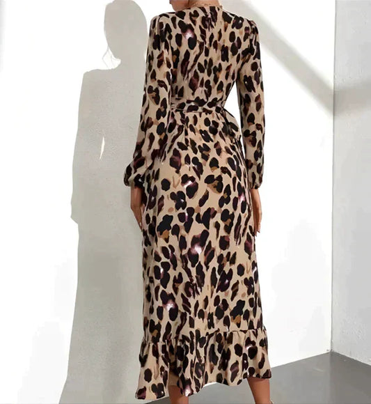 Elena - Leopard Midi Wickelkleid