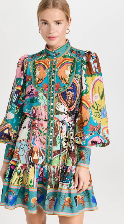 Vintage Floral Letters Print Schleife - Lara